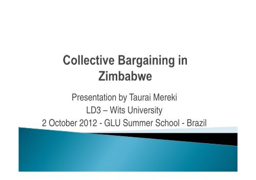 Collective Bargaining in Zimbabwe - The Global Labour University