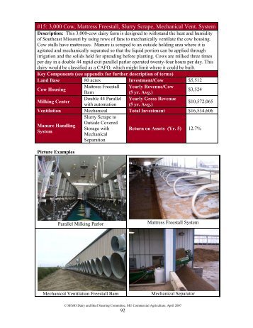 3000-Cow Confinement, Mattress Freestall, Slurry Scrape ...