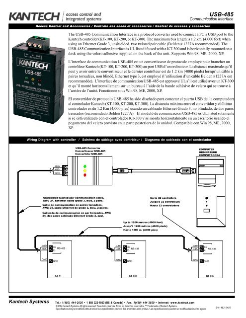 USB-485 Communication Interface 3 langues DN 1482.p65