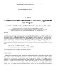Laser Driven Neutron Sources: Characteristics ... - Ciemat