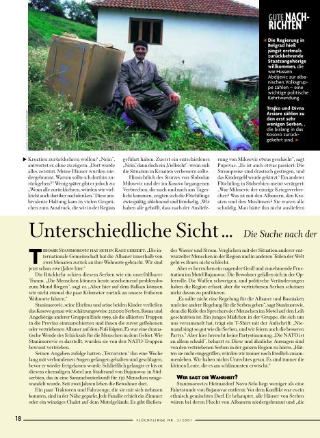 Heft 3/2001: "Der Balkan: Was bringt die Zukunft?" - unhcr