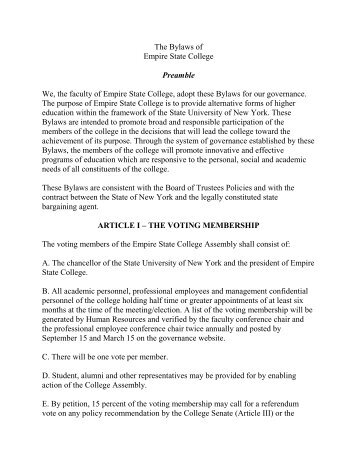 College Bylaws - SUNY Empire State College