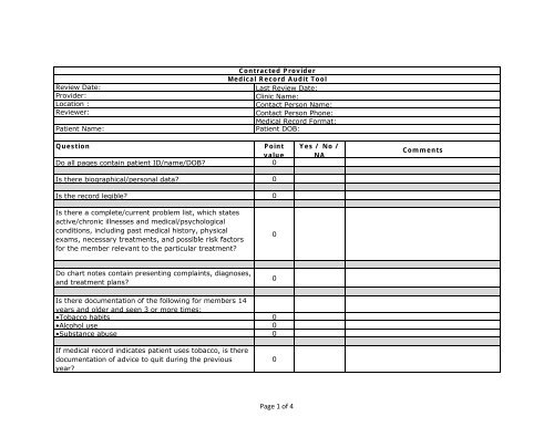 Audit Tool