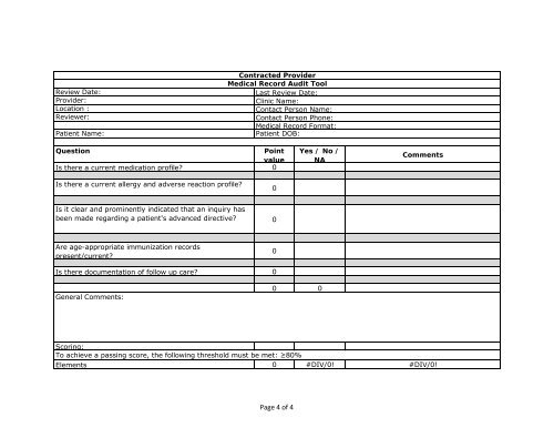 Audit Tool