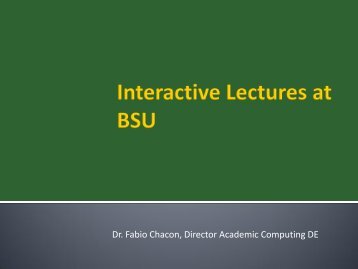 Interactive Classes at BSU - Bowie State University