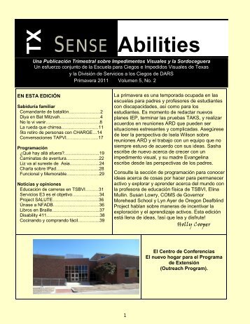 Primavera 2011 Volumen 5, No. 2 (PDF) - Texas School for the Blind ...