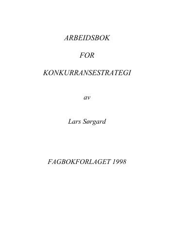 ARBEIDSBOK FOR KONKURRANSESTRATEGI - Fagbokforlaget