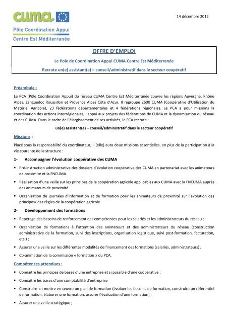 Fiche de poste - assistant-administratif ... - Rhone Solidaires