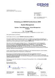 Einladung zur GEDOS-Fachkonferenz 2008 System-Management