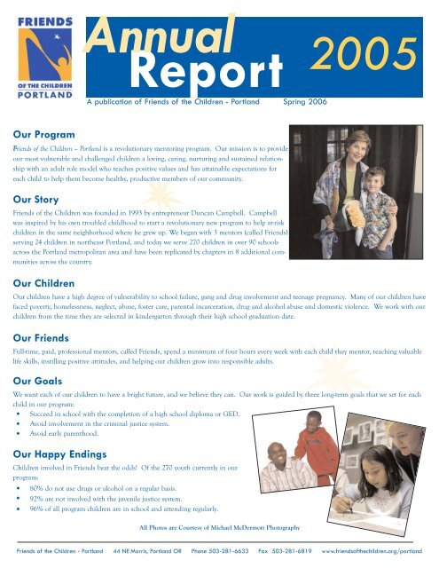 Annual Report 2005.qxp - Friends of the Children