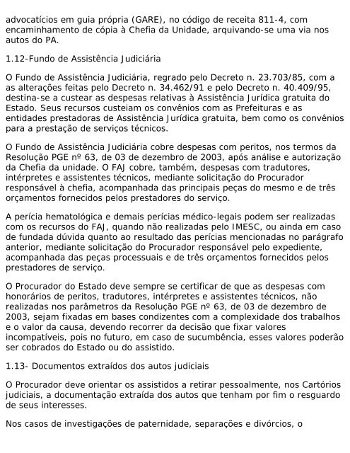 Rotinas Administrativas da Assistência Judiciária - Procuradoria ...