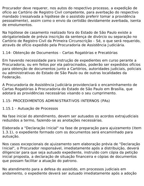 Rotinas Administrativas da Assistência Judiciária - Procuradoria ...