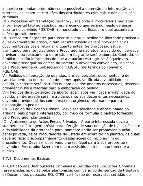 Rotinas Administrativas da Assistência Judiciária - Procuradoria ...