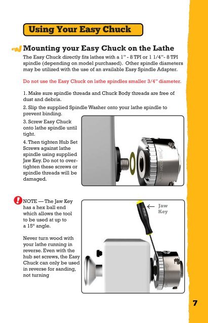 oWNER'S MANUAL 2013 - Easy Wood Tools