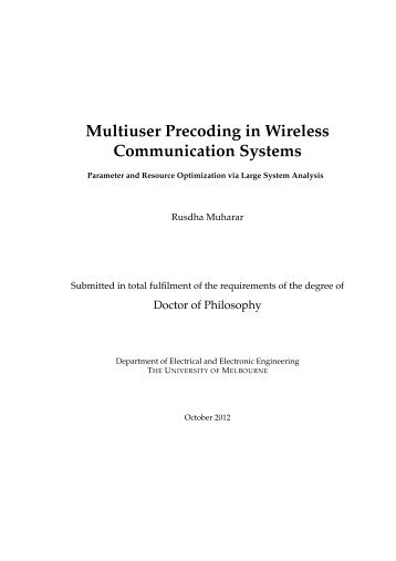 Multiuser precoding in wireless communication systems: parameter ...