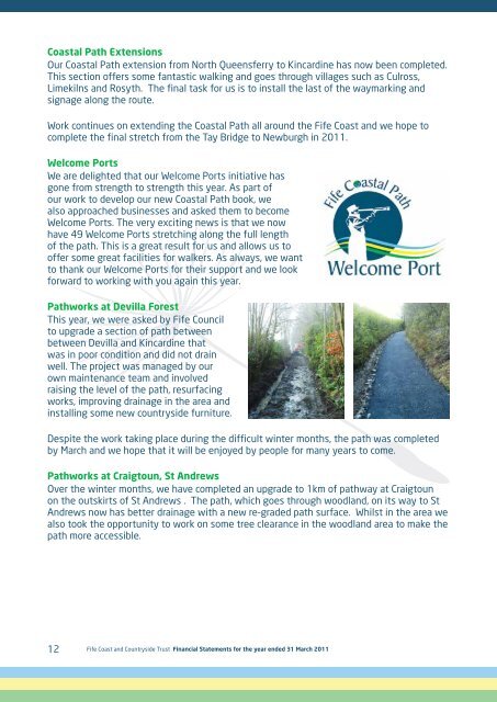 Annual Report 2010 to 2011 - Fife Coast & Countryside Trust