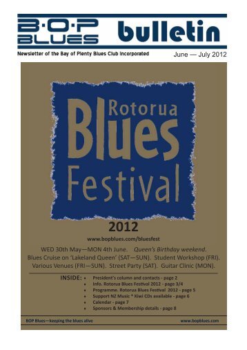 June â July 2012 INSIDE: June July 20 WED ... - BOP Blues Club