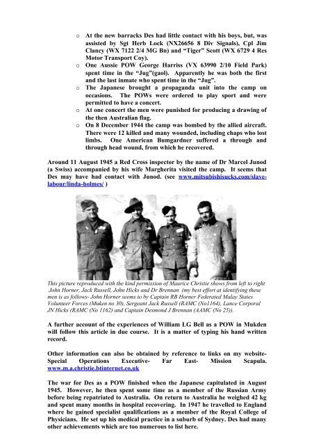 Hoten pow camp, mukden, manchuria - Prisoners of War of the ...