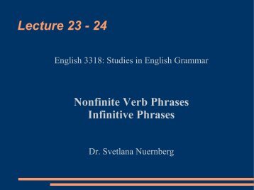 Infinitive Phrases