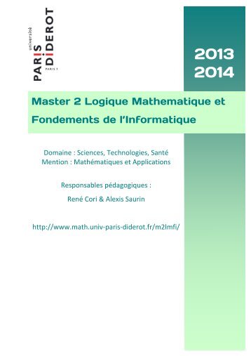 La brochure - UFR de MathÃ©matiques - UniversitÃ© Paris Diderot ...