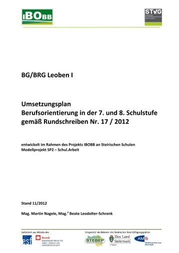 IBOBB Umsetzungskonzept BG BRG Leoben I - STEBEP