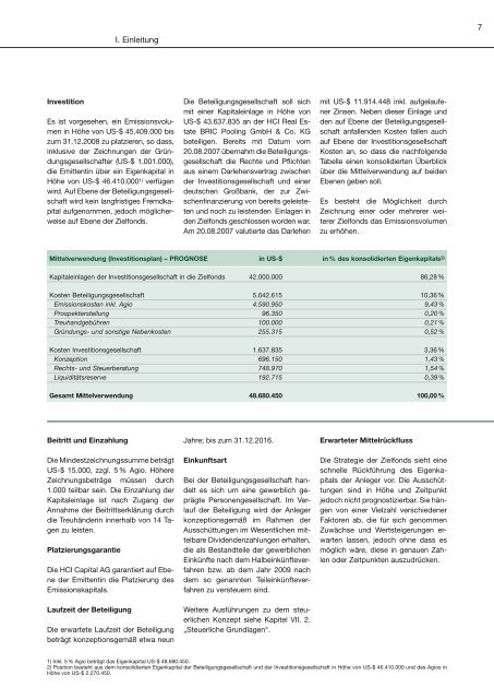 HCI REAL ESTATE BRIC+ DER IMMOBILIENFONDS FÃR DIE VIER ...