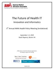 The Future of Health IT - American Medical Informatics Association