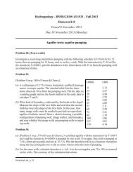 Hydrogeology - HWR/GEOS 431/531 - Fall 2011 Homework 8 ...