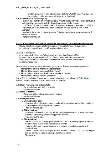 ITMS II Portal v.2.1 - SACR