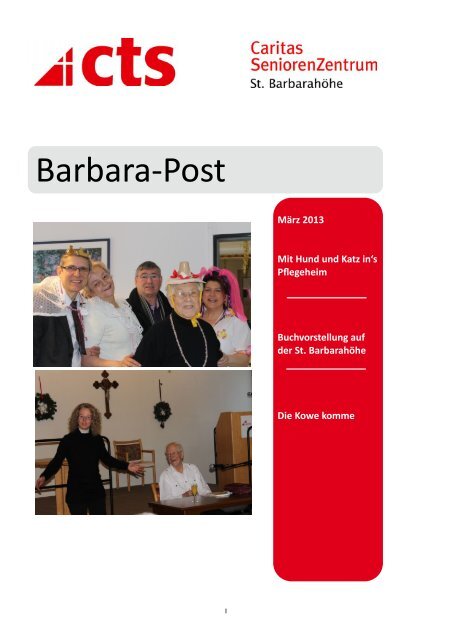 Hauszeitung MÃ¤rz 2013 - Caritas Seniorenzentrum St. BarbarahÃ¶he