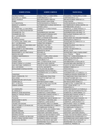 Comercios Gandores Mes de Noviembre 2009