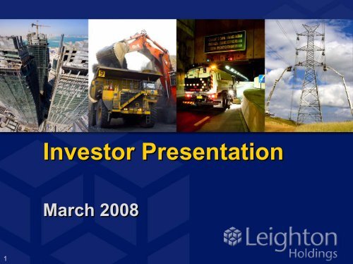 Investor Presentation (PDF - 1.1 MB) - Leighton Holdings