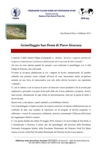 SAN DONÃ Gemellaggio_maggio_2011[1] - fidapa distretto nord est