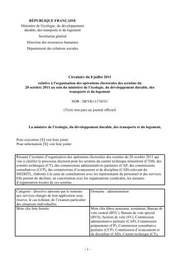 Circulaire "socle" - SUP-Equip