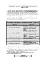 programa para el formento inserciÃ³n laboral juvenil 2012