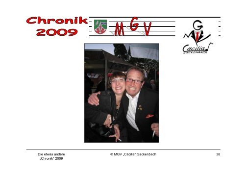 Die etwas andere Vereinschronik 2009 - MGV Cäcilia Gackenbach ...