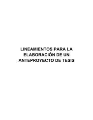 LINEAMIENTOS PARA LA ELABORACIÓN DE UN ANTEPROYECTO DE TESIS