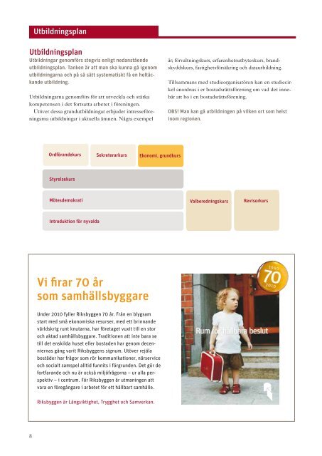 Utbildningar och aktiviteter 2010 - Riksbyggen