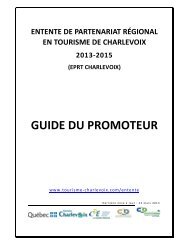 Entente de partenariat régional en tourisme de Charlevoix