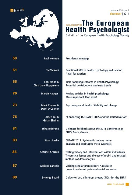 PDF download entire issue - European Health Psychology Society