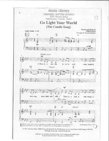 GO LIGHT YOUR WORLD - European Choral Club