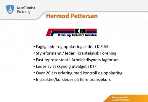 Hermod Pettersen - Kranteknisk Forening
