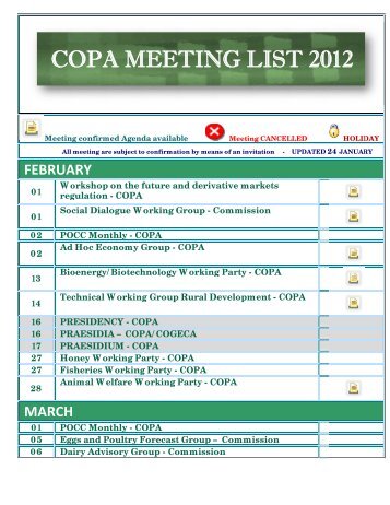 CO OPA A M EET TIN NG L LIST T 20 012 - IFA Home Page