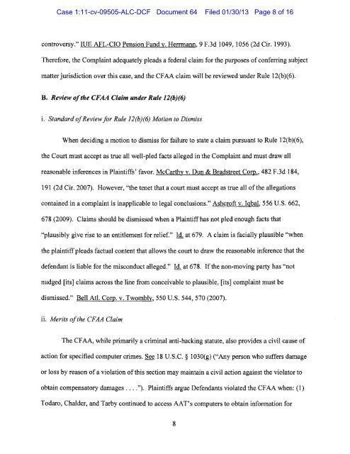 Advanced Aerofoil Technologies, AG v. Todaro - Fair Competition Law