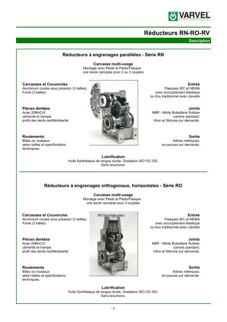 RN-RO-RV RÃ©ducteurs