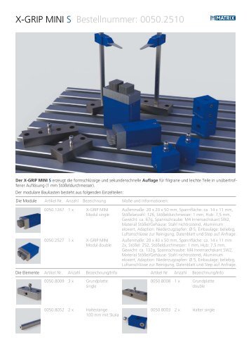 X-GRIP MINI S Bestellnummer: 0050.2510 - Matrix GmbH