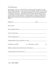 Wood Badge Ticket Work Sheet - SE Wis Training