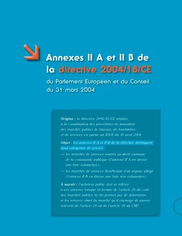 ï  Annexes II A et II b de la directive 2004/18/CE - Ucanss