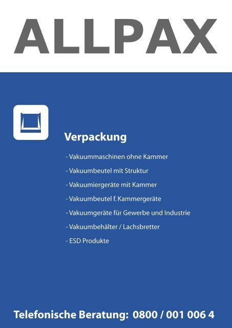 ALLPAX | Technischer Großhandel - Vakuumiergeräte