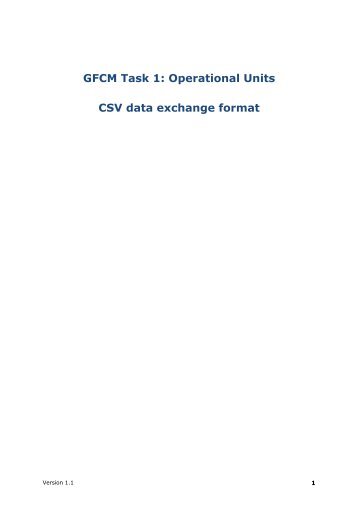 GFCM Task 1: Operational Units CSV data exchange format